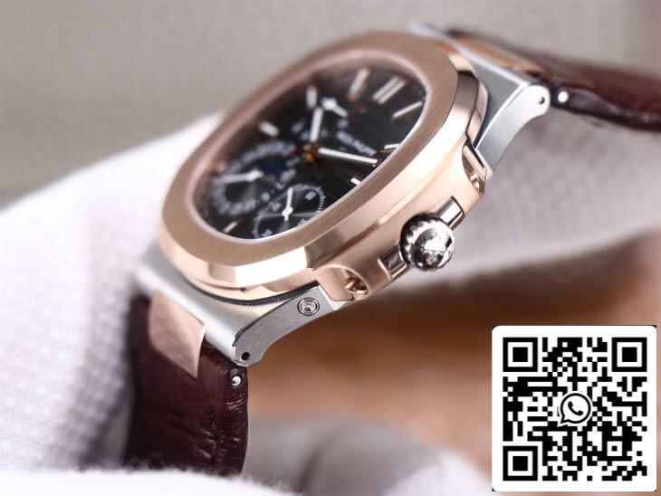 Patek Philippe Nautilus 5712GR-001 1:1 Best Edition PF Factory Rose Gold Leather Belt