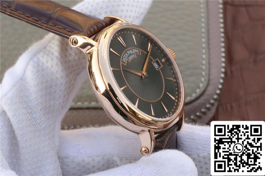 Patek Philippe Calatrava 1:1 Best Edition ZF Factory Rose Gold Leather Strap