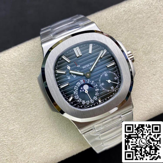 Patek Philippe Nautilus 5712/1A-001 40MM 1:1 Meilleure édition PPF Factory Cadran bleu foncé Bracelet en acier inoxydable