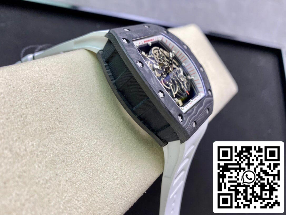 Richard Mille RM055 1:1 Melhor Edição KV Factory V2 Pulseira de borracha branca