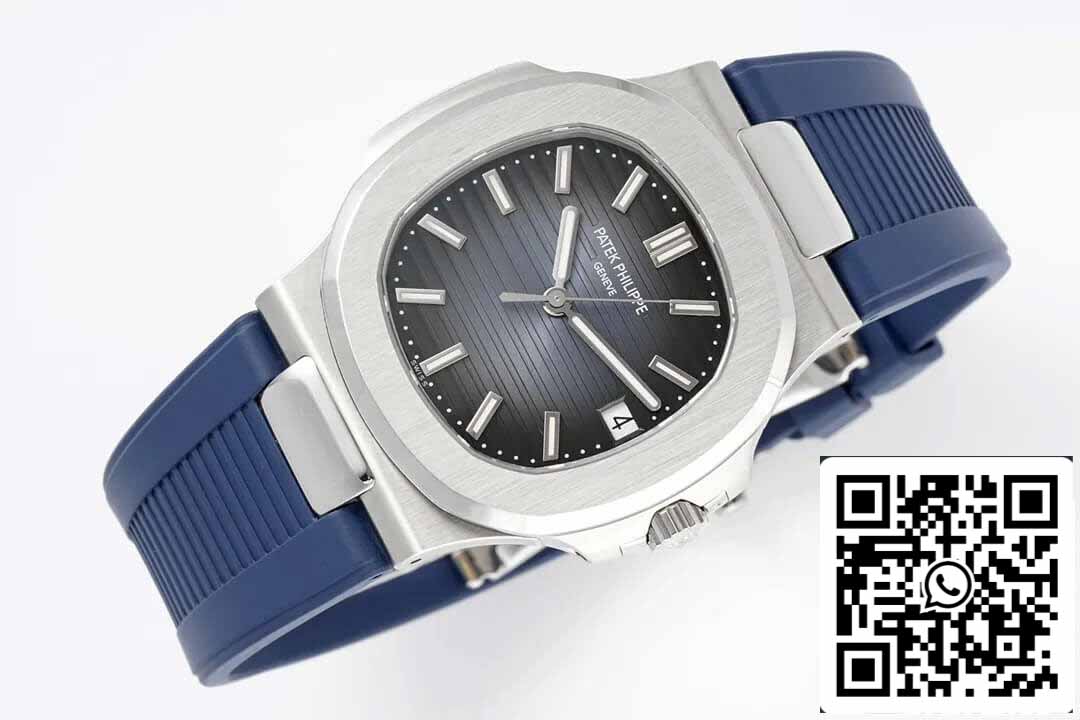 Patek Philippe Nautilus 5711 1:1 Meilleure édition PPF Factory Bracelet en caoutchouc bleu