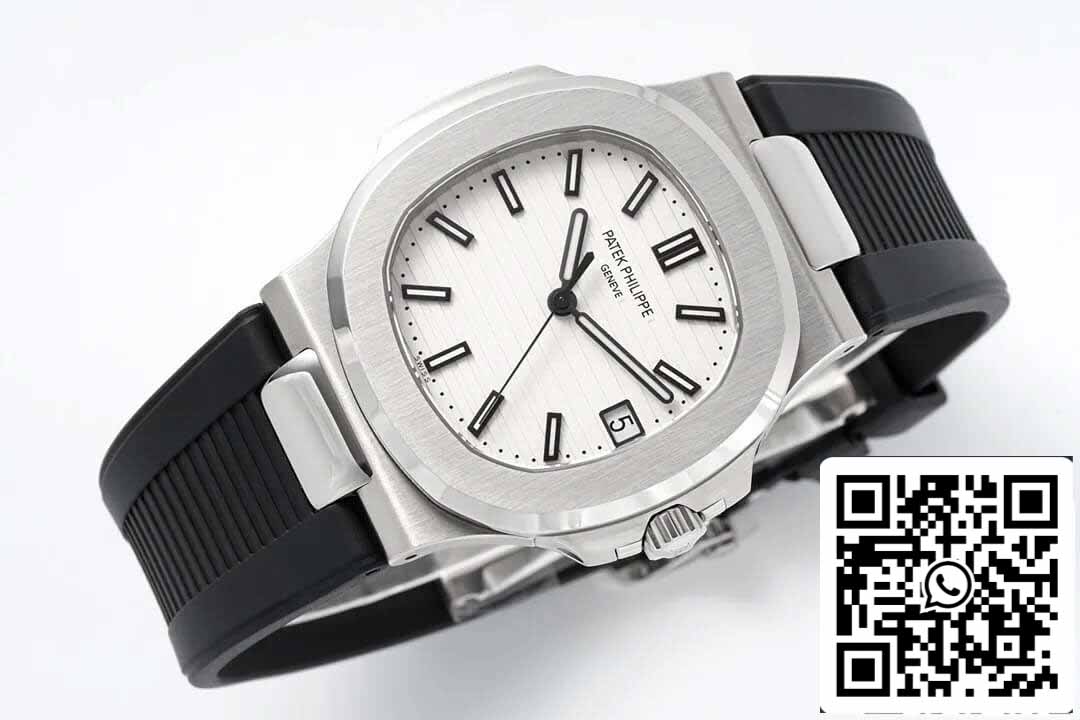 Patek Philippe Nautilus 5711 1:1 Meilleure édition PPF Factory Cadran blanc Bracelet en caoutchouc