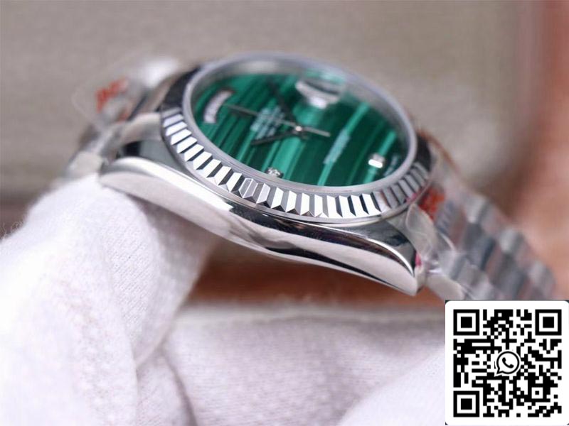 Rolex Day Date President 18038 1:1 Meilleure édition Cadran diamant vert malachite Mouvement suisse