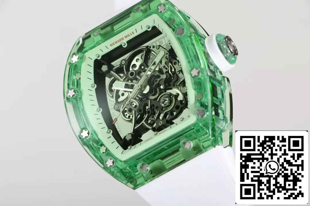 Réplique Richard Mille RM055 Meilleure édition 1:1 RM Factory Green Transparent Case