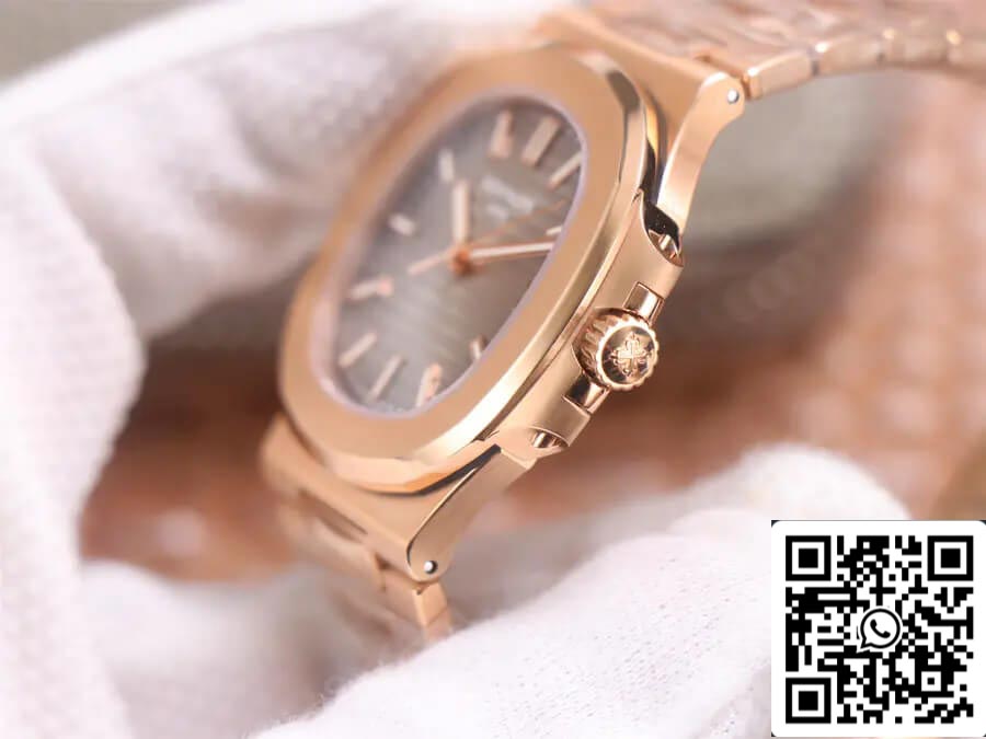 Patek Philippe Nautilus 5711/1R-001 1:1 Meilleure édition PPF Factory V4 Or rose Cadran marron Suisse ETA324