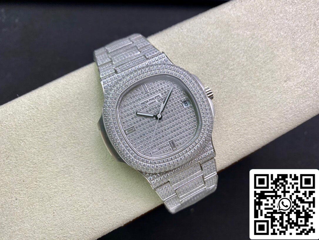 Patek Philippe Nautilus 5719/10G-010 1:1 Meilleure édition PPF Factory V4 Argent Diamant Suisse ETA324