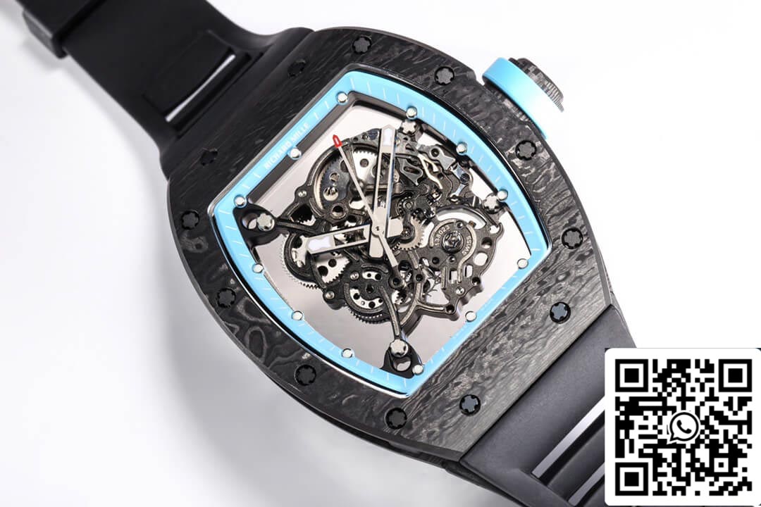 Richard Mille RM055 NTPT 1:1 Meilleure édition BBR Factory Bracelet en caoutchouc noir