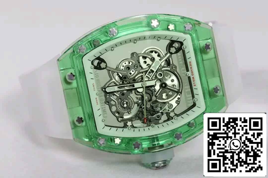 Réplica Richard Mille RM055 Mejor Edición 1:1 RM Factory Esqueleto Verde Dial