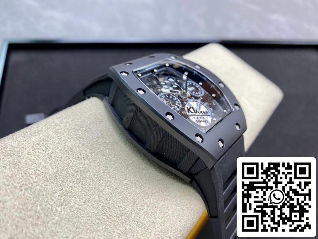 Richard Mille RM011 1:1 Meilleure édition KV Factory Boîtier noir en céramique