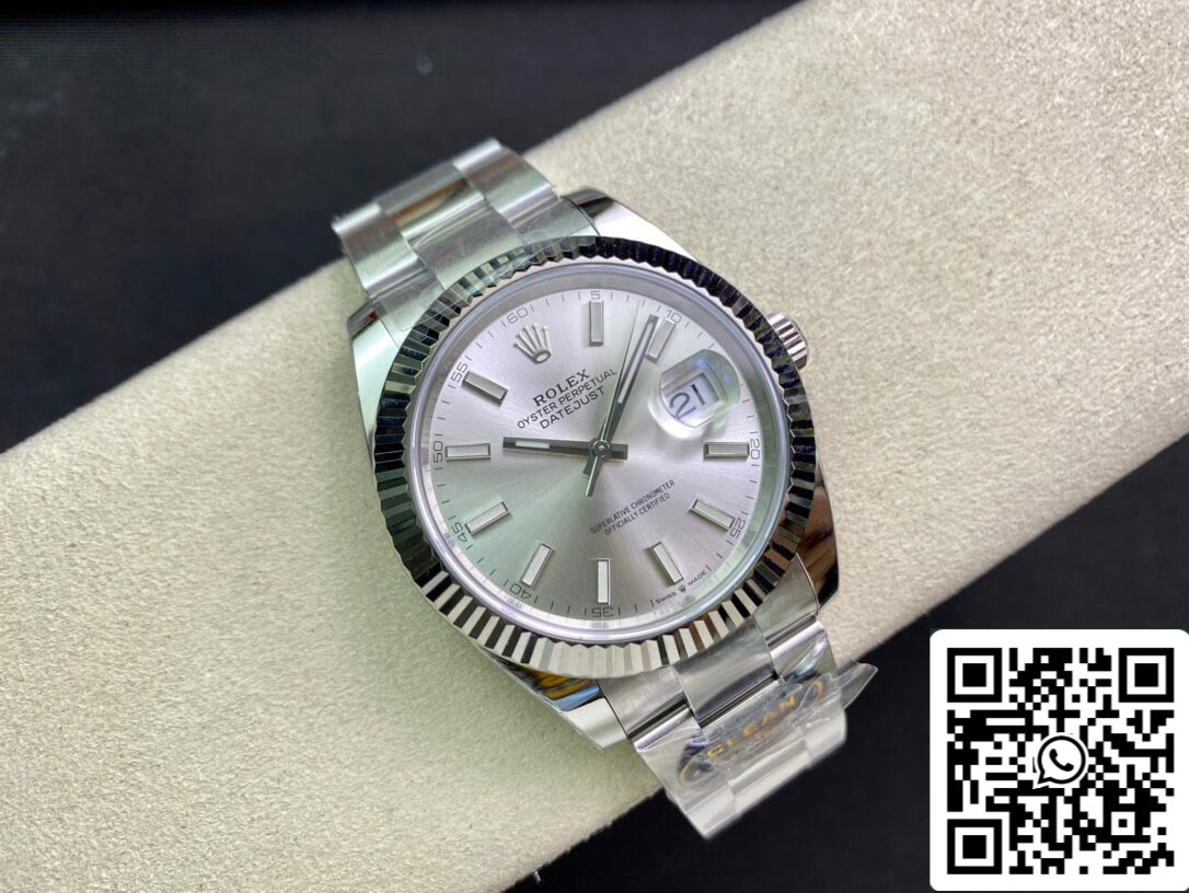 Rolex Datejust M126334-0003 41 mm Oyster Strap Clean Factory mostrador branco