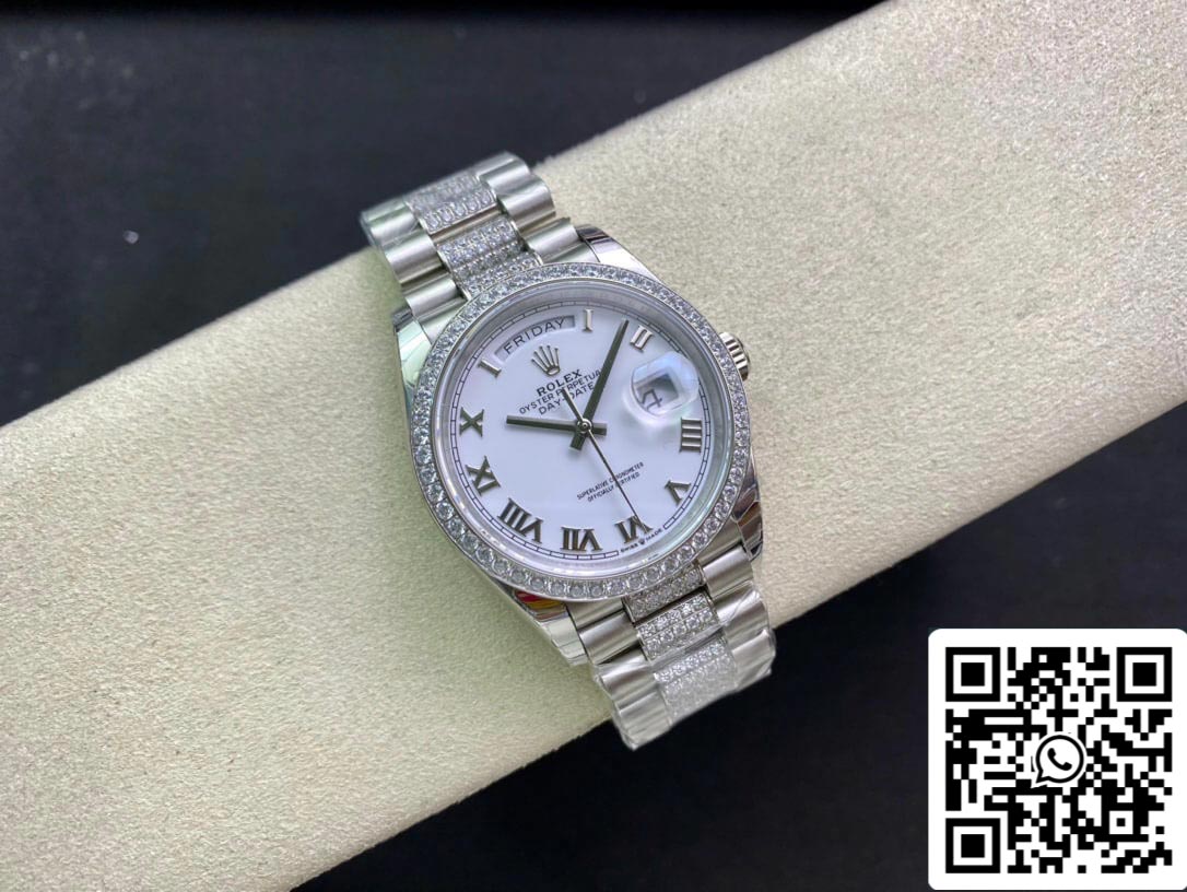 Rolex Day Date M128349RBR-0026 1:1 Meilleure édition EW Factory Cadran blanc