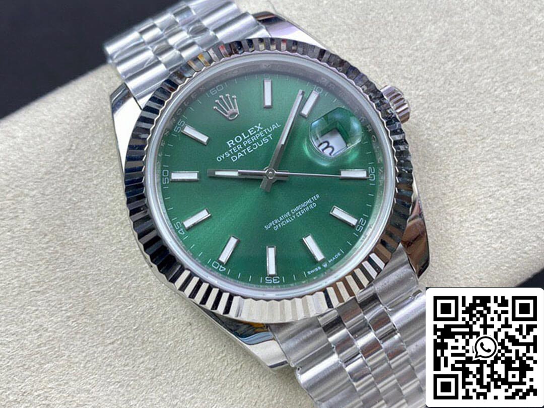 Rolex Datejust M126334-0028 41MM 1:1 Melhor Edição EW Factory Mostrador Verde