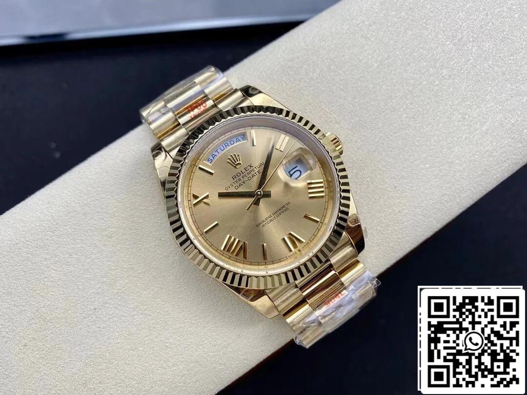 Rolex Day Date M228238-0006 1:1 Melhor Edição GM Factory Mostrador Dourado