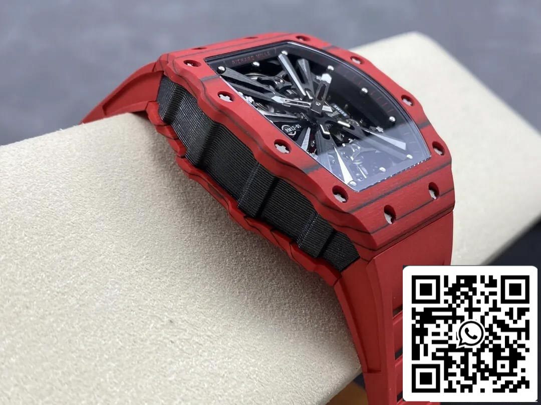 Richard Mille RM12-01 Tourbillon 1:1 Meilleure édition RM Factory Bracelet en caoutchouc rouge