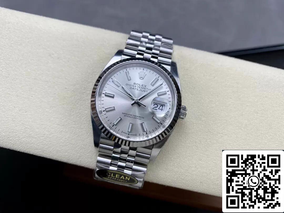 Rolex Datejust M126234-0013 36MM 1:1 Melhor Edição Clean Factory Mostrador prateado