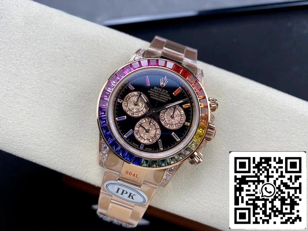 Rolex Daytona 116595 RAINBOW Rose Gold 1:1 Melhor Edição IPK Factory Rose Gold