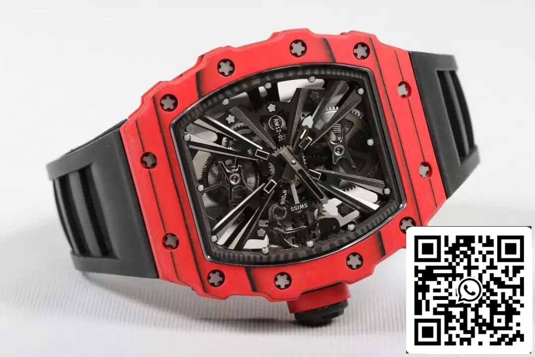 Richard Mille RM12-01 Tourbillon 1:1 Mejor edición RM Factory Caja roja Correa de caucho negra