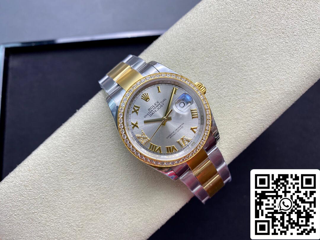 Rolex Datejust M126283RBR-0018 1:1 Melhor Edição EW Factory Mostrador Prateado