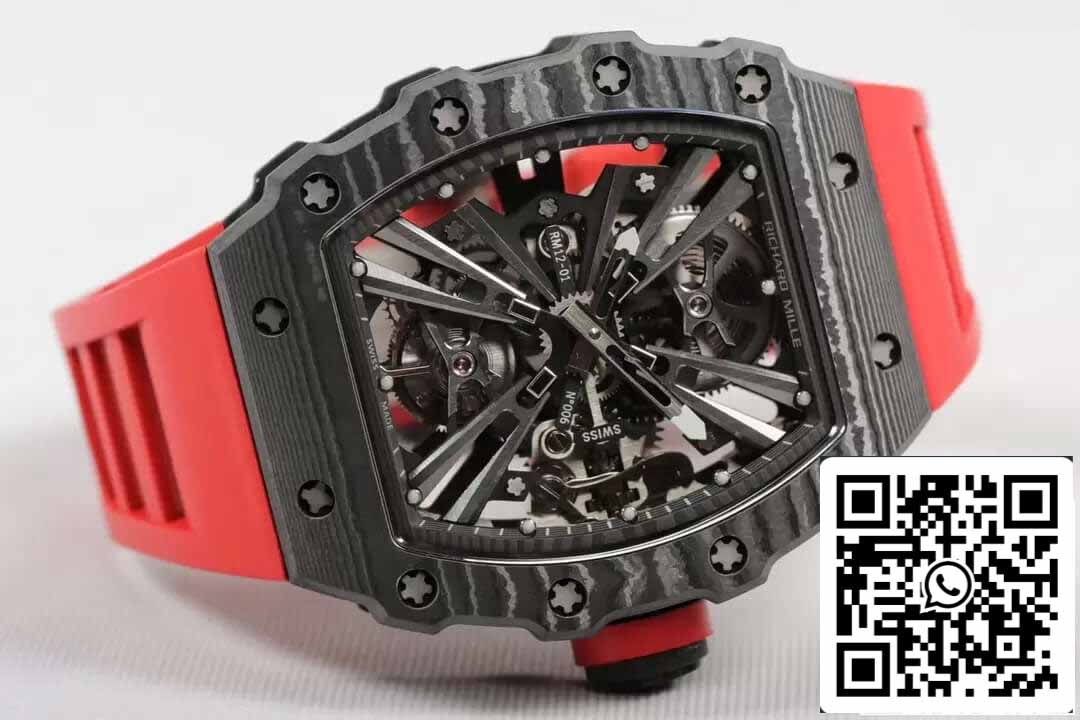 Richard Mille RM12-01 Tourbillon 1:1 Meilleure édition RM Factory Cadran squelette en fibre de carbone