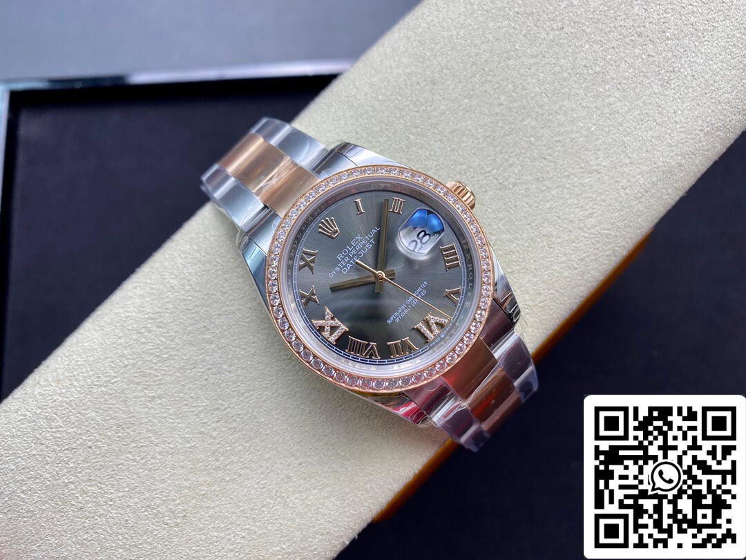 Rolex Datejust M126281RBR-0012 1:1 Best Edition EW Factory mostrador cinza escuro