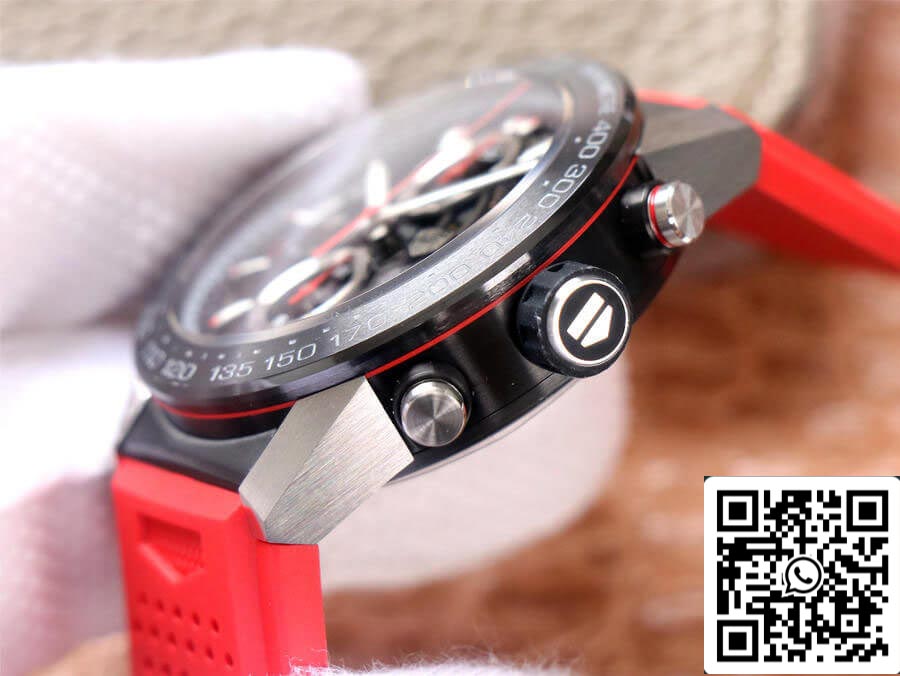 TAG Heuer Carrera CAR2A1Z.FT6050 1:1 Meilleure édition XF Factory Bracelet en caoutchouc rouge