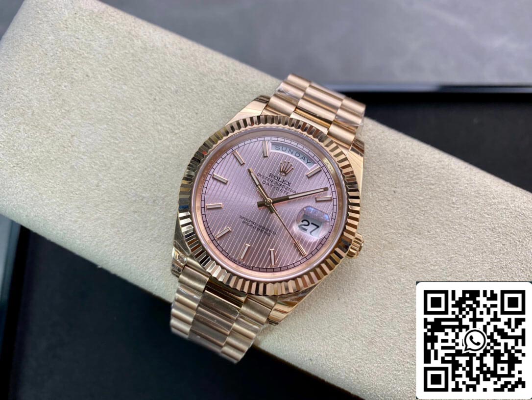 Rolex Day Date M228235-0005 1:1 Melhor Edição EW Factory Rose Gold