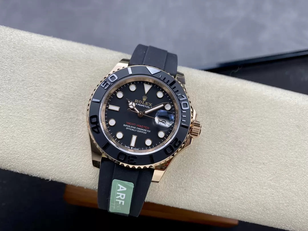 Rolex Yacht-Master 40 Schwarzes Zifferblatt Roségold M126655-0002 1:1 Best Edition AR Factory Gegengewichtsversion