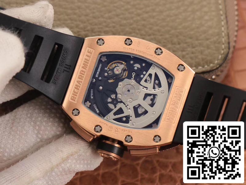 Richard Mille RM011 RG/5423 1:1 Meilleure édition KV Factory Mouvement suisse en or rose et diamant