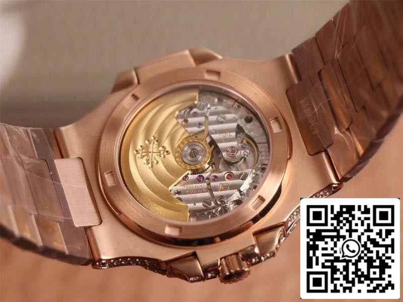 Patek Philippe Nautilus 5719-10G ouro rosa diamante 1:1 melhor edição R8 fábrica gradiente marrom mostrador suíço Cal.324 S‌ C