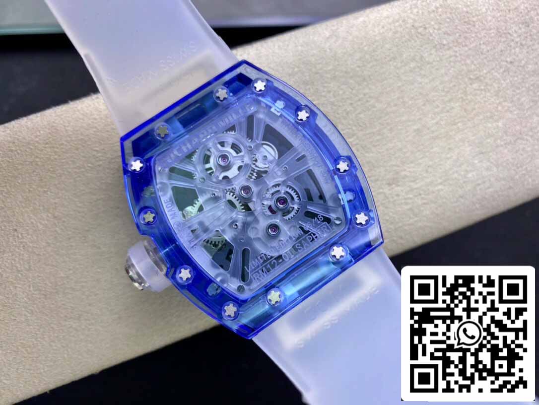 Richard Mille RM12-01 1:1 Mejor edición RM Factory Tourbillon Zafiro Versión transparente