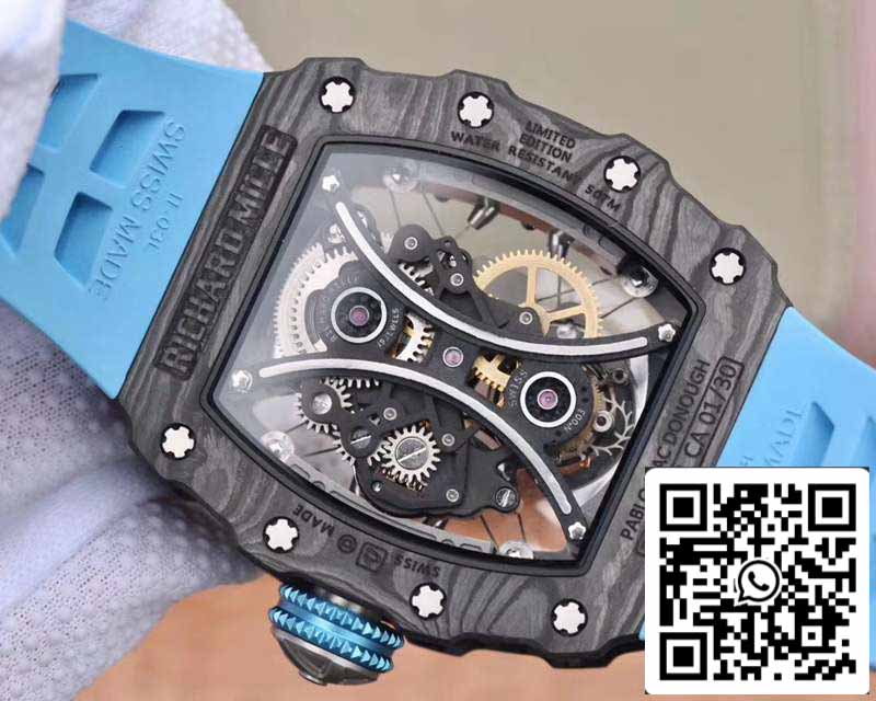 Richard Mille RM53-01 1:1 Best Edition JB Factory Black Carbon Swiss Tourbillon Movement