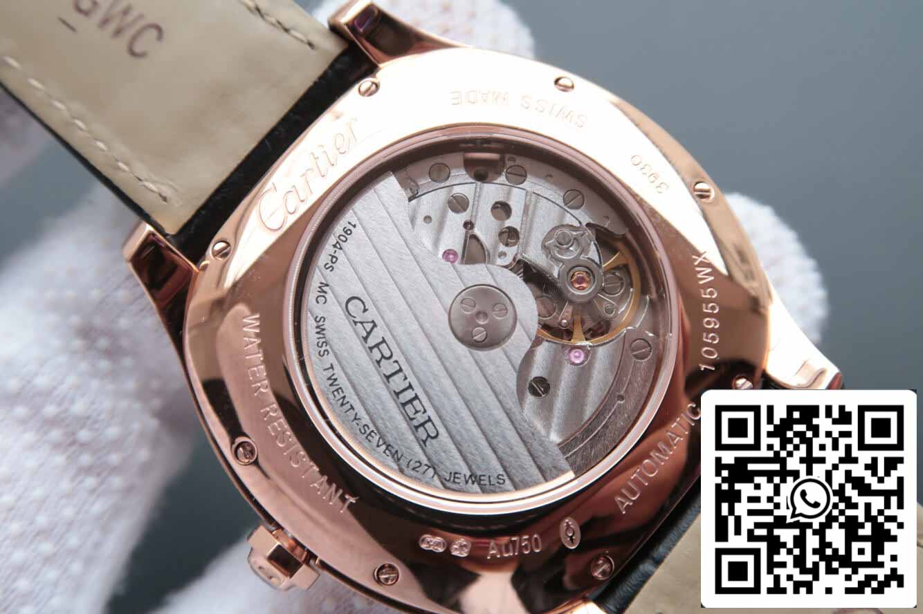 Drive De Cartier WGNM0003 1:1 Meilleure édition V6 Factory Or Rose Cadran Argenté