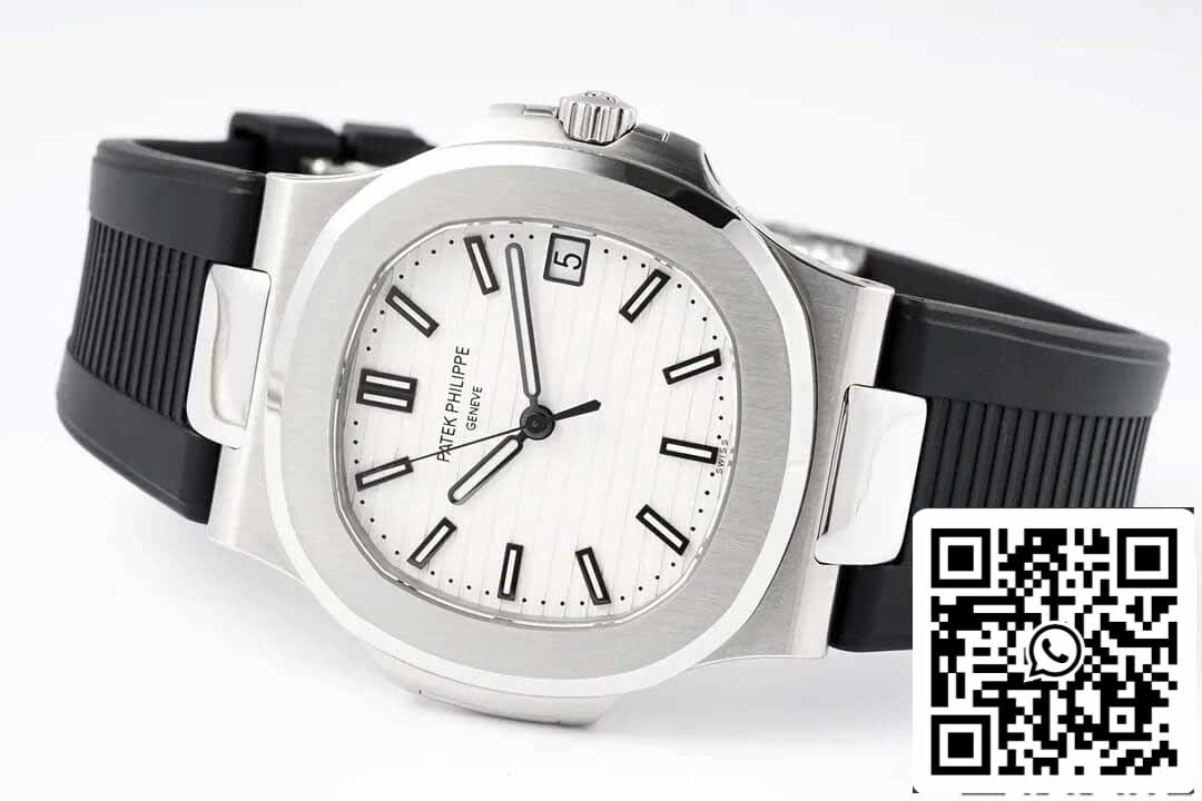 Patek Philippe Nautilus 5711 1:1 Meilleure édition PPF Factory Cadran blanc Bracelet en caoutchouc