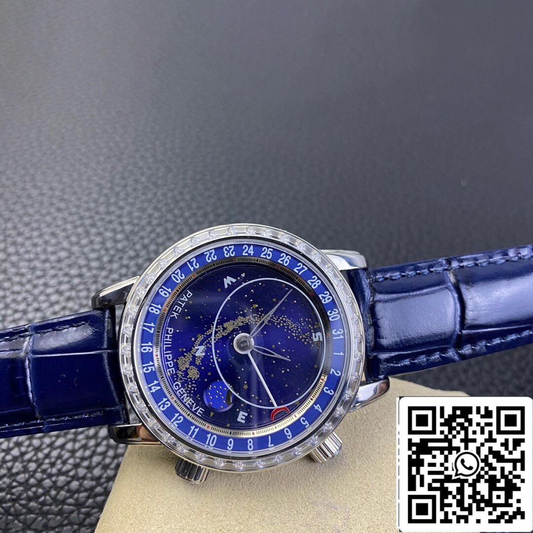 Patek Philippe Grand Complications 6104G-001 1:1 Melhor Edição AI Factory Sky Moon Blue Dial