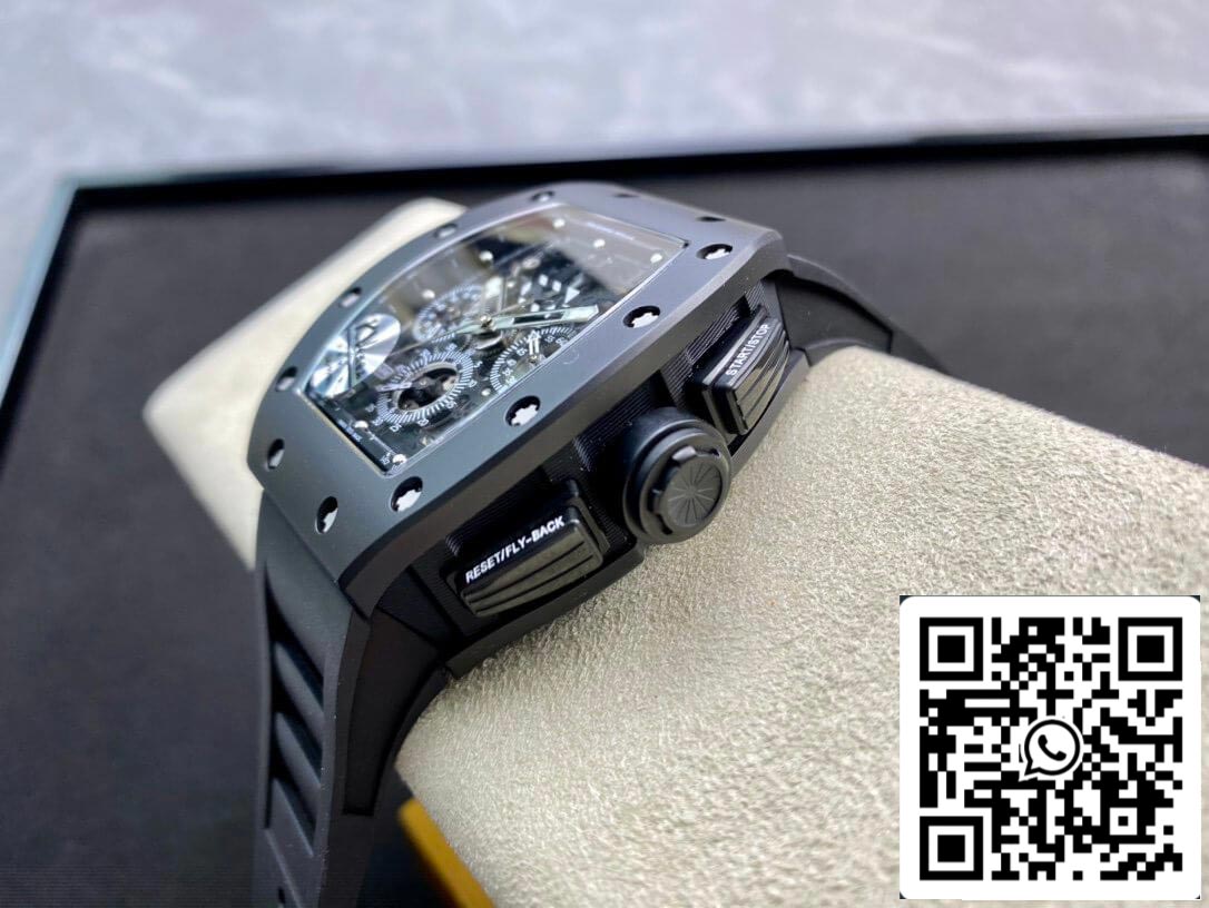 Richard Mille RM011 1:1 Meilleure édition KV Factory Boîtier noir en céramique