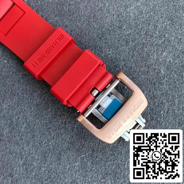 Richard Mille RM011 1:1 Meilleure édition KV Factory Bracelet rouge en or rose