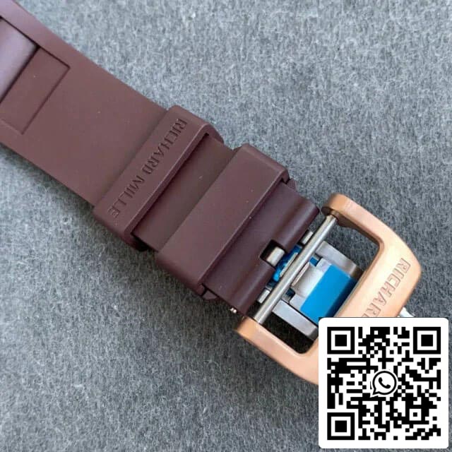 Richard Mille RM011 1:1 Best Edition KV Factory Brown Rubber Strap