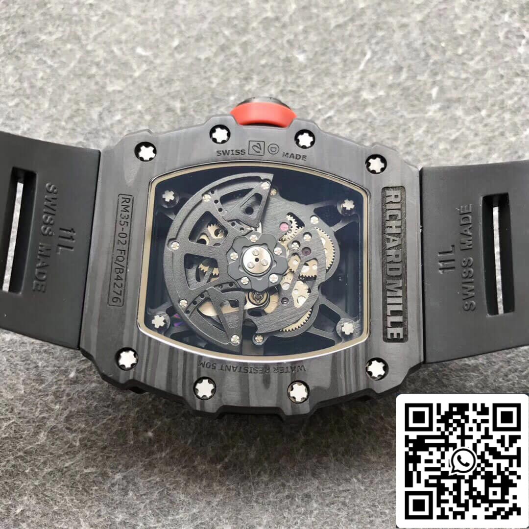 Richard Mille RM35-02 1:1 Melhor Edição KV Factory V3 Pulseira Preta