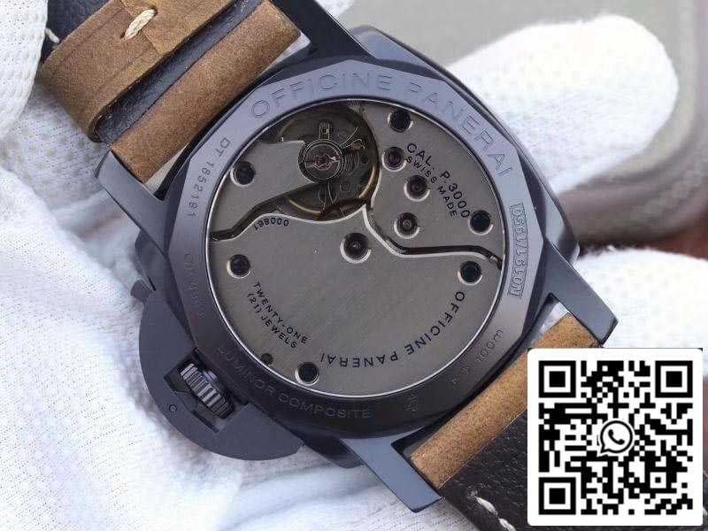 Panerai Luminor PAM375 ZF Factory Montres mécaniques 1:1 Meilleure édition Suisse ETA P3000 Boîtier en titane plaqué PVD