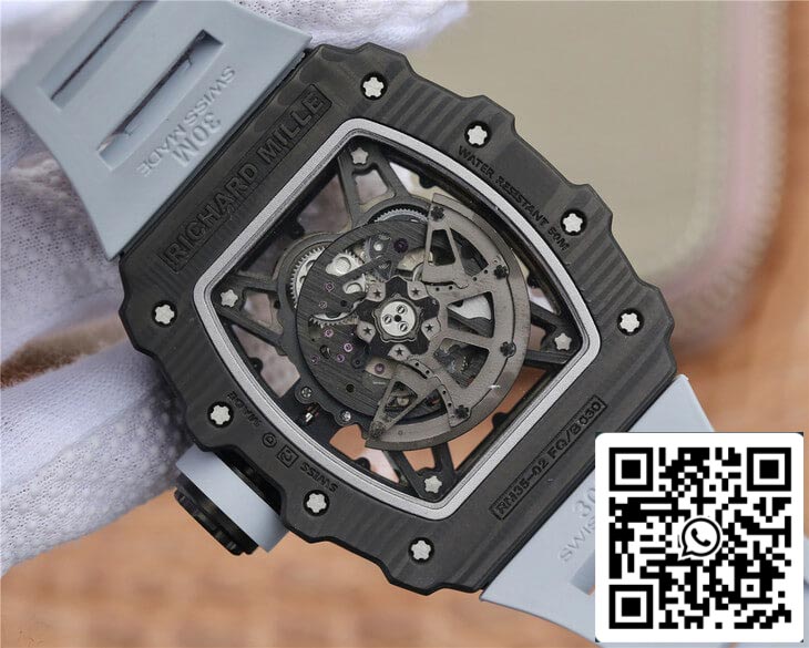 Richard Mille RM-035 KV Factory 1:1 Melhor Edição Fibra de Carbono Preto