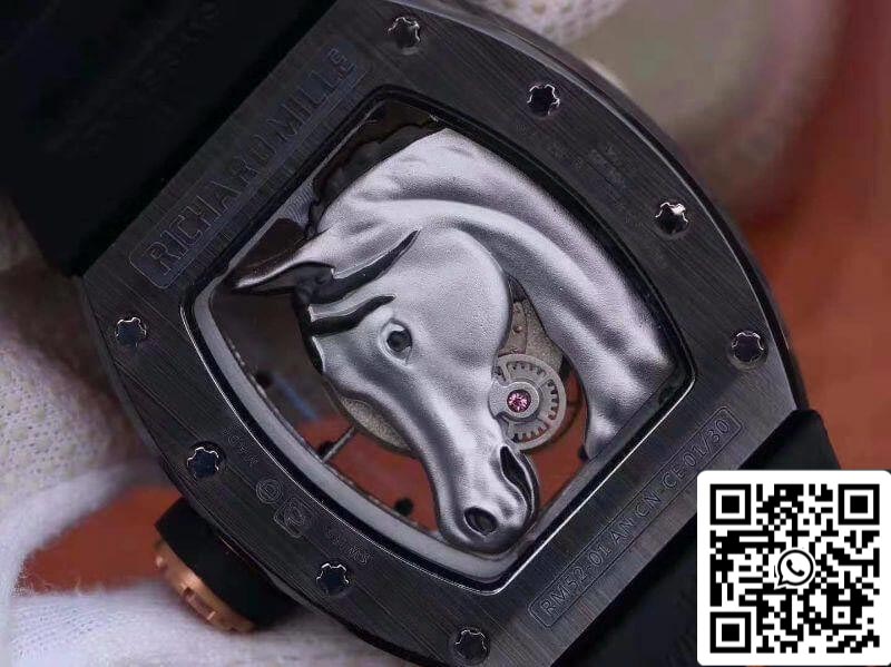 Richard Mille Polo Club Saint Tropez RM52-02 KV Factory 1:1 Best Edition Swiss ETA8215 Silver Horse Dial