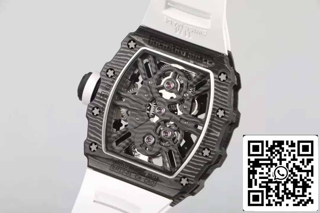 Richard Mille RM12-01 Tourbillon 1:1 Meilleure édition RM Factory Bracelet blanc en fibre de carbone