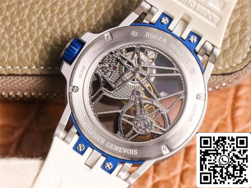 Roger Dubuis Excalibur RDDBEX0622 Tourbillon JB Factory 1:1 Meilleure édition Cadran creux bleu Suisse RD505SQ