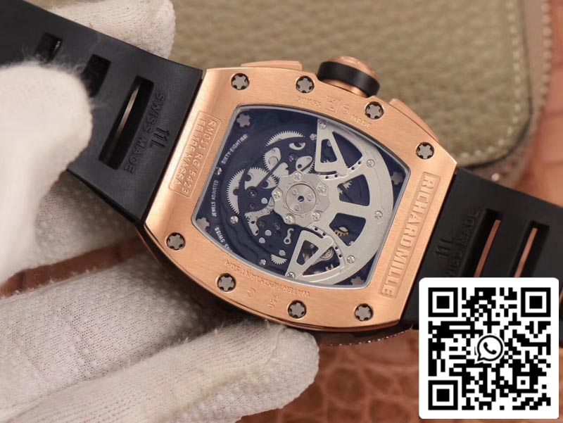 Richard Mille RM011 RG/5423 1:1 Meilleure édition KV Factory Mouvement suisse en or rose et diamant