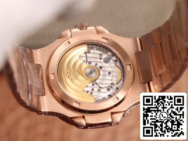 Patek Philippe Nautilus 5719-10G ouro rosa diamante 1:1 melhor edição R8 fábrica gradiente marrom mostrador suíço Cal.324 S‌ C