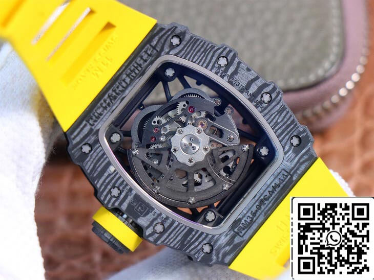 Richard Mille RM35-02 1:1 Melhor Edição ZF Factory pulseira de borracha amarela