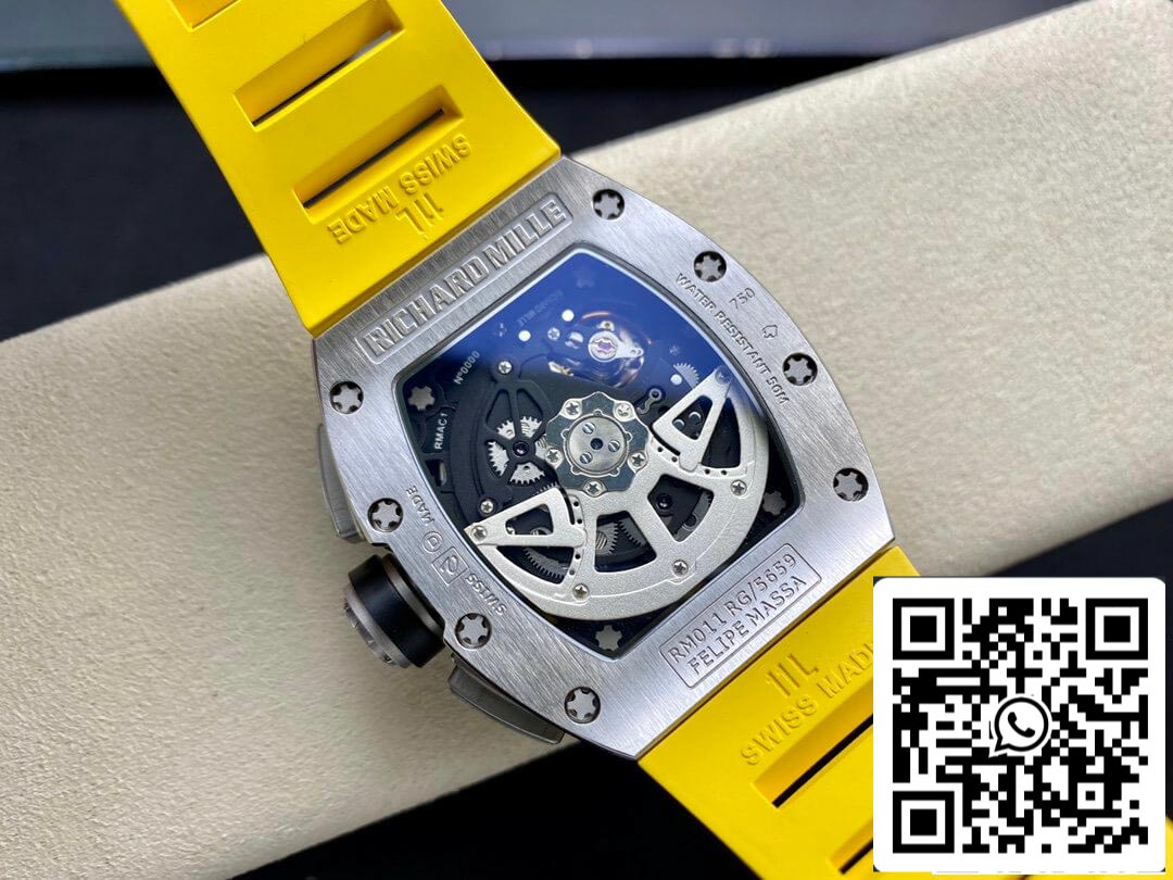 Richard Mille RM11 1:1 Meilleure édition KV Factory Bracelet jaune titane