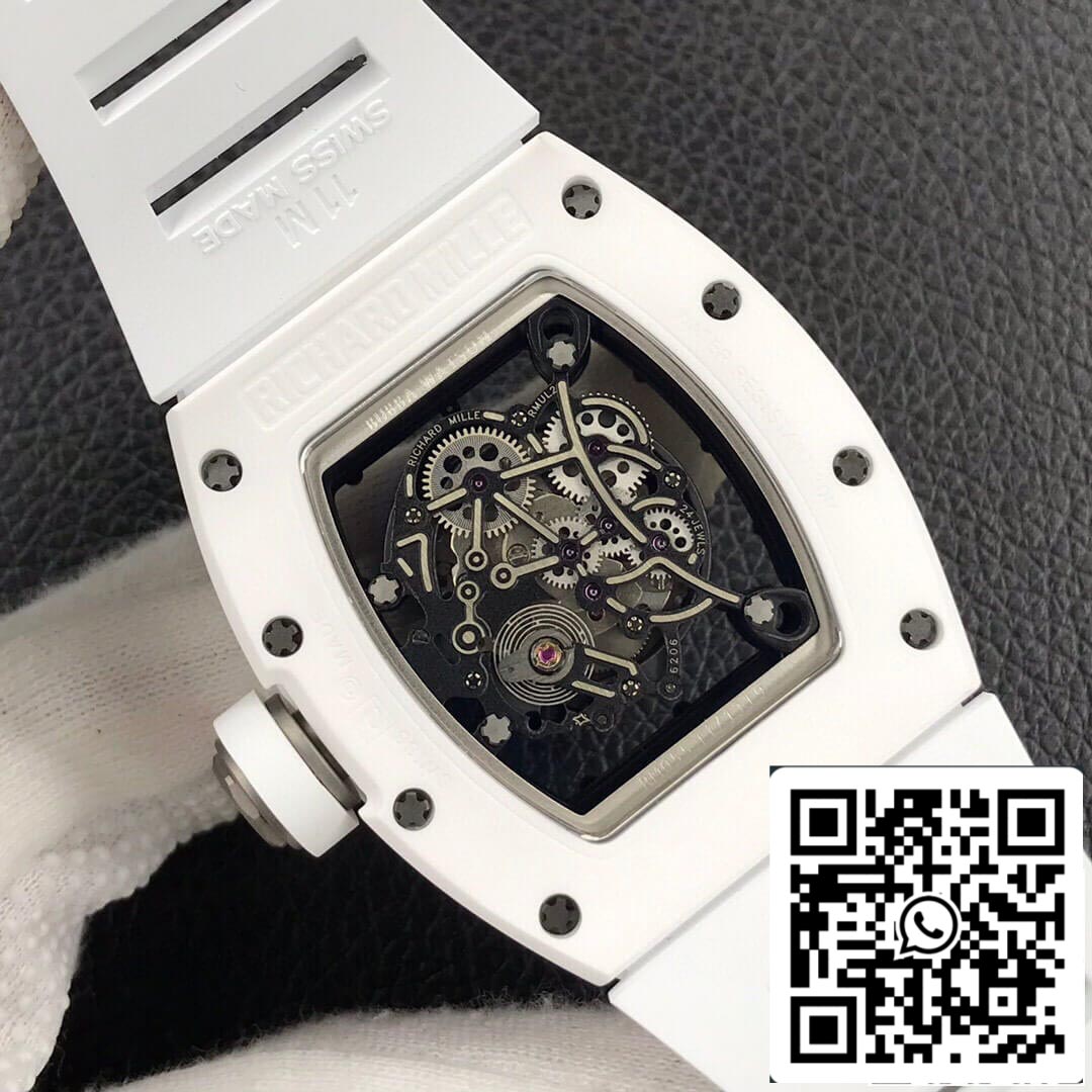 Richard Mille RM055 1:1 Melhor Edição ZF Factory Cerâmica Branca