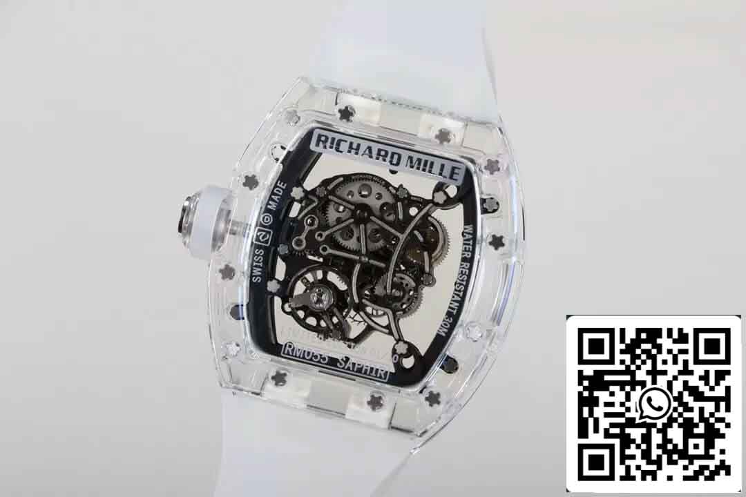 Réplique Richard Mille RM055 Meilleure édition RM Factory Cadran squelette transparent