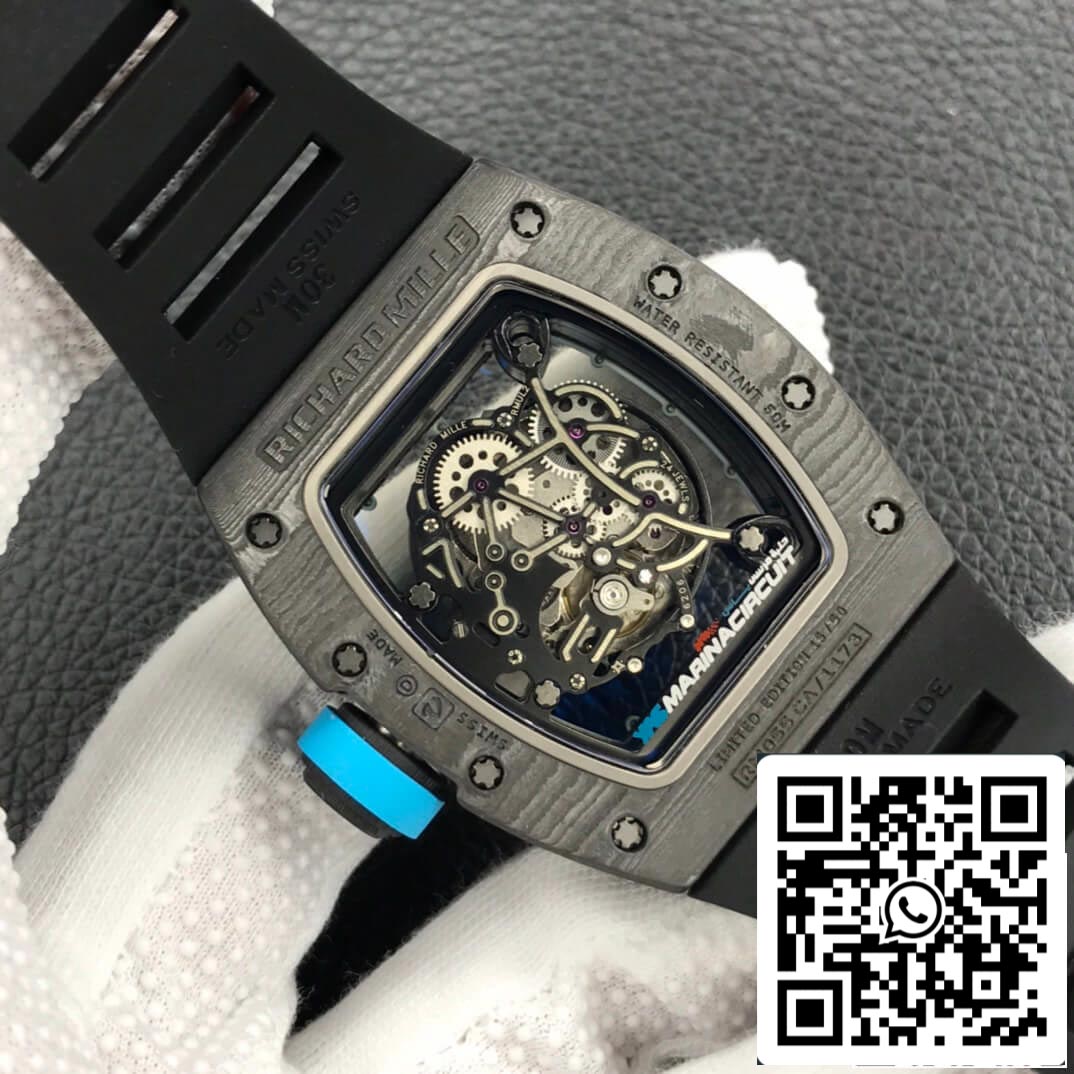 Richard Mille RM055 1:1 Melhor Edição ZF Factory Caixa de Fibra de Carbono